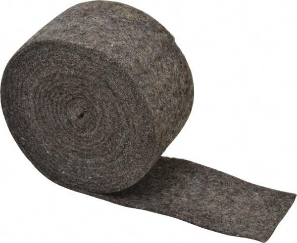 Made in USA - 1/8 Inch Thick x 2 Inch Wide x 10 Ft. Long, Felt Stripping - Gray, Plain Backing - Apex Tool & Supply