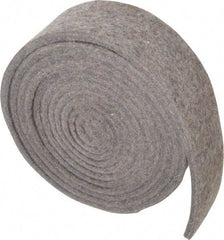 Made in USA - 1/4 Inch Thick x 2 Inch Wide x 10 Ft. Long, Felt Stripping - Gray, Plain Backing - Apex Tool & Supply