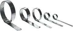 IDEAL TRIDON - 5" ID, Grade 201, Stainless Steel Preformed J-Type Clamp - 3/4" Wide x 0.03" Thick - Apex Tool & Supply