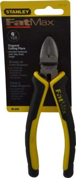 Stanley - 6-3/8" OAL, Diagonal Cutter - 13/16" Jaw Length x 3/4" Jaw Width, Oval Head, Double Injection Molded Handle - Apex Tool & Supply