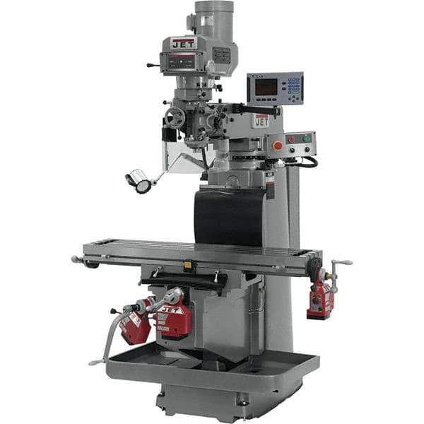 Jet - 54" Long x 12" Wide, 3 Phase Acu-Rite 200S CNC Milling Machine - Variable Speed Pulley Control, R8 Taper, 5 hp - Apex Tool & Supply
