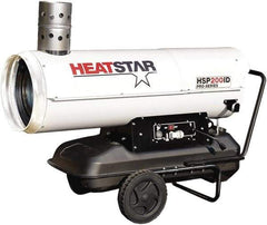 Heatstar - 180,000 BTU Rating, Kerosene/Diesel Indirect Fired Forced Air Heater - 4,625 Sq Ft Max Heating Area, 17 Gal Capacity, Fuel with Diesel, Kerosene, JP-8 & Jet8 - Apex Tool & Supply