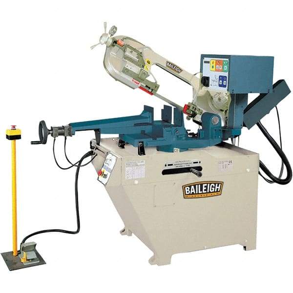 Baileigh - 10.59 x 4.33" Semi-Automatic Combo Horizontal & Vertical Bandsaw - 1 Phase, 60° Right, 45° Left Vise Angle of Rotation, 1.5 hp, 220 Volts, Frequency Drive - Apex Tool & Supply