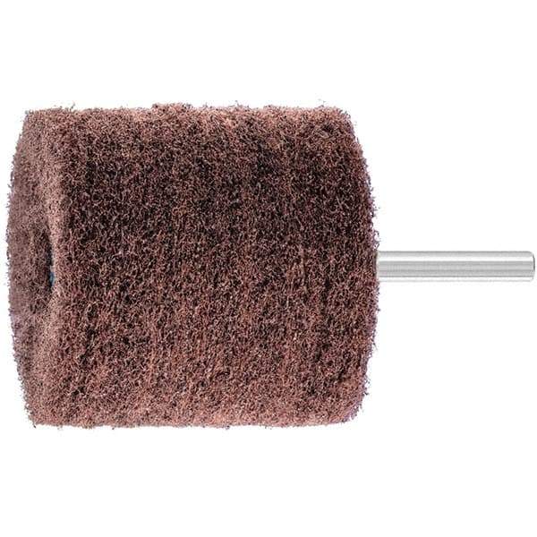PFERD - 2-3/8" Diam x 2" Face Width, Aluminum Oxide Nonwoven Mounted Flap Wheel - 1/4" Shank Mount, 280 Grit, 7,500 Max RPM - Apex Tool & Supply