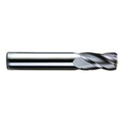 3/8 Dia. x 2-1/2 Overall Length 4-Flute .020 C/R Solid Carbide SE End Mill-Round Shank-Center Cut-AlTiN - Apex Tool & Supply