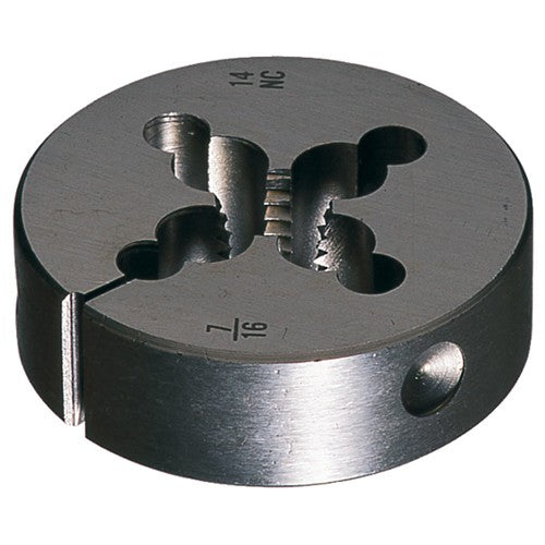 3/8-18 NPT 1-1/2 OD Carbon Steel Round Adjustable Die - Taper Pipe - Exact Industrial Supply