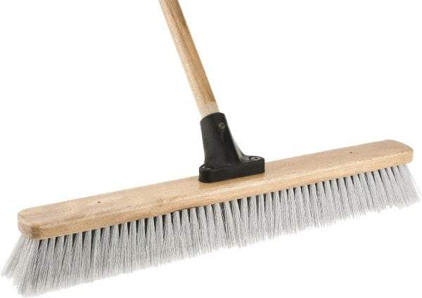 Harper Brush - 24" Fine Particle Synthetic Push Broom - 2-7/8" Bristle Length, Wood Block, Bolt-On Handle Connection, Handle Included - Apex Tool & Supply