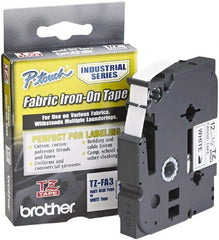 Brother - 1/2" Wide x 108" Long, White Label Tape - For Label Maker - Apex Tool & Supply
