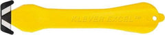 Klever Innovations - Fixed Safety Cutter - 1-1/4" Carbon Steel Blade, Yellow Plastic Handle, 1 Blade Included - Apex Tool & Supply