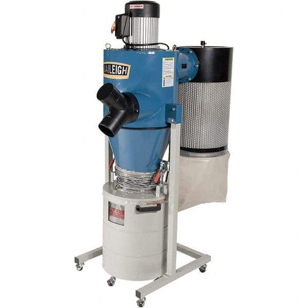 Baileigh - 1µm, 110 Volt Portable Dust Collector - 40" Long x 45" Deep x 48" High, 4" Connection Diam, 600 CFM Air Flow - Apex Tool & Supply