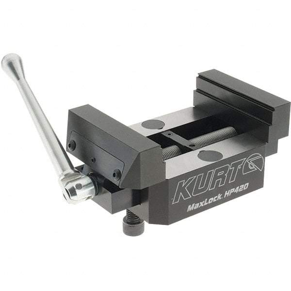 Kurt - 4" Jaw Width, 2.922" High x 5" Long x 4" Wide Vise - For Use with 5 Axis Workholding Systems - Apex Tool & Supply