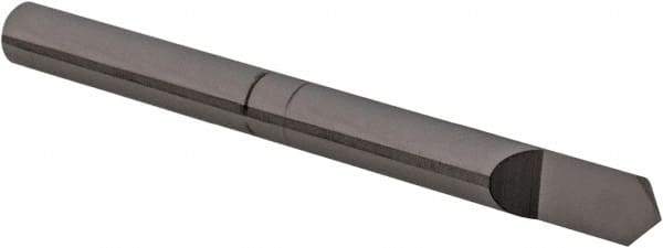 Scientific Cutting Tools - 90° Incl Angle, 1/8" Shank Diam, 2-1/2" OAL, 0.005" Cut Diam, Conical Engraving Cutter - 0.059" LOC, 0.005" Tip Diam, Right Hand Cut, Submicron Solid Carbide, Uncoated - Apex Tool & Supply