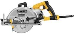 DeWALT - 15 Amps, 7-1/4" Blade Diam, 4,800 RPM, Electric Circular Saw - 120 Volts, 5/8" Arbor Hole, Left Blade - Apex Tool & Supply