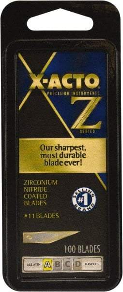 X-ACTO - 100 Piece ZrN-Coated Steel Hobby Blade - Apex Tool & Supply
