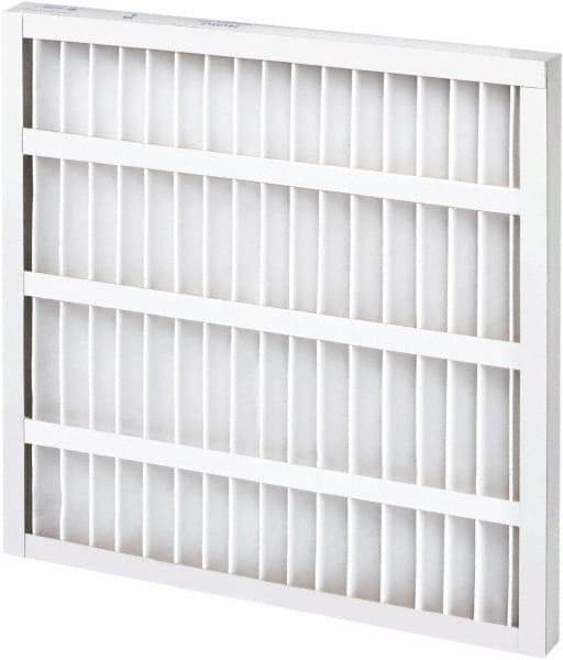 Made in USA - 12" Noml Height x 20" Noml Width x 2" Noml Depth, 35% Capture Efficiency, Wireless Pleated Air Filter - MERV 8, Synthetic, Integrated Paperboard Frame, 500 Max FPM, 625 CFM, For Any Unit - Apex Tool & Supply