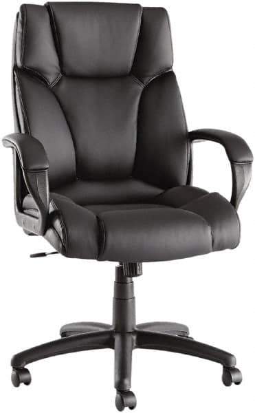 ALERA - 28-3/8" High Office/Managerial/Executive Chair - 21" Wide x 20" Deep, Soft Leather Seat, Black - Apex Tool & Supply