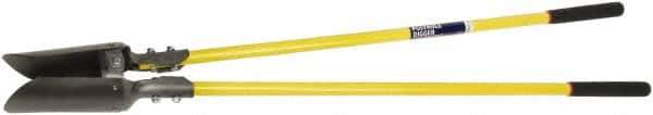 Ability One - 11" High Round Steel Post Hole Digger - 48" Long Fiberglass Straight Handle - Apex Tool & Supply