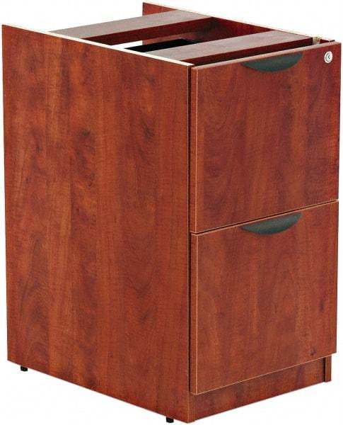 ALERA - 15-5/8" Wide x 28-1/2" High x 28-1/2" Deep, 2 Drawer Full Pedestal - Woodgrain Laminate, Medium Cherry - Apex Tool & Supply