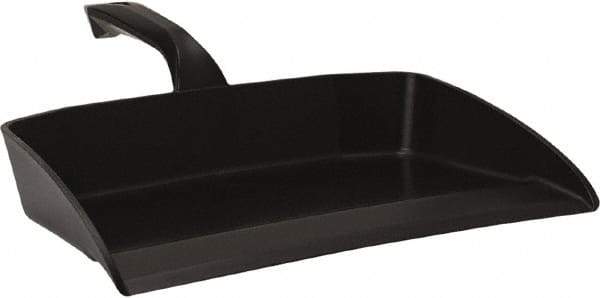Vikan - 12-1/2" Wide Handheld Dustpan - Plastic Body, 4-1/2" Handle, Black - Apex Tool & Supply