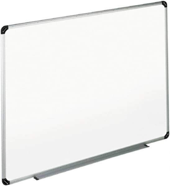 UNIVERSAL - 36" High x 48" Wide Erasable Melamine Marker Boards - Aluminum/Plastic Frame, 49.67" Deep, Includes Accessory Tray/Rail & Mounting Kit - Apex Tool & Supply