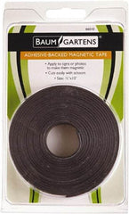 Baum/Gartens - 120" Long x 1/2" Wide x 1/8" Thick Flexible Magnetic Strip - Adhesive Back, Black - Apex Tool & Supply