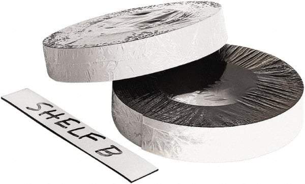 Baum/Gartens - 50' Long x 1" Wide x 1/8" Thick Flexible Magnetic Strip - Adhesive Back, White - Apex Tool & Supply