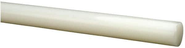 Value Collection - 8' Long, 5/8" Diam, Polyethylene (HDPE) Plastic Rod - White - Apex Tool & Supply