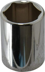 Proto - 1/2" Drive, Standard Hand Socket - 6 Points, 1-1/2" OAL, Chrome Finish - Apex Tool & Supply