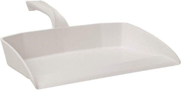 Vikan - 12-1/2" Wide Handheld Dustpan - Plastic Body, 4-1/2" Handle, White - Apex Tool & Supply
