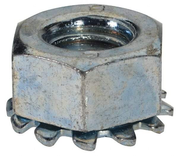 Value Collection - M8x1.25, Zinc Plated, Steel Hex Nut with External Tooth Washer - 15mm Washer Diam, 13mm Width Across Flats - Apex Tool & Supply