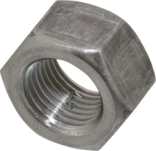 Value Collection - 1/2-20 UNF Steel Right Hand Hex Nut - 3/4" Across Flats, 7/16" High, Uncoated - Apex Tool & Supply