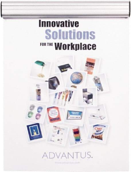 ADVANTUS - 9" Wide x 1" Deep x 1-1/2" High, Aluminum Literature Display Rail - Universal Aluminum, 1/8" Compartment Width x 9" Compartment Depth x 1-1/4" Compartment Height - Apex Tool & Supply