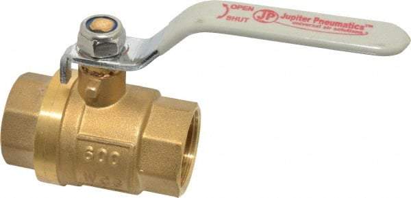 Value Collection - 1" Pipe, Full Port, Brass Full Port Ball Valve - Inline - Two Way Flow, MNPT x FNPT Ends, Lever Handle, 600 WOG, 150 WSP - Apex Tool & Supply