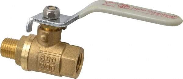 Value Collection - 1/4" Pipe, Full Port, Brass Full Port Ball Valve - Inline - Two Way Flow, MNPT x FNPT Ends, Lever Handle, 600 WOG, 150 WSP - Apex Tool & Supply
