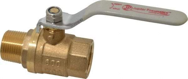 Value Collection - 3/4" Pipe, Full Port, Brass Full Port Ball Valve - Inline - Two Way Flow, MNPT x FNPT Ends, Lever Handle, 600 WOG, 150 WSP - Apex Tool & Supply