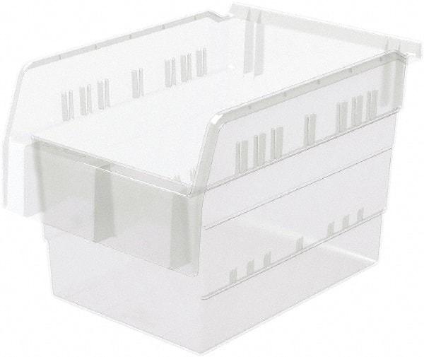 Akro-Mils - 11-5/8" Deep, Clear Hopper Shelf Bin - 8" High x 8-1/4" Wide x 11-5/8" Long - Apex Tool & Supply