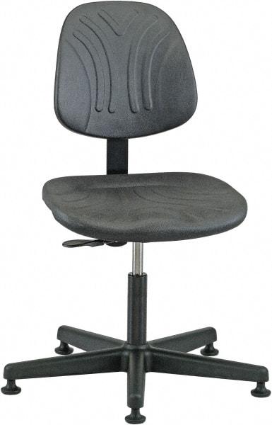 Bevco - 15 to 20" High Adjustable Chair - 23" Wide x 23" Deep, Polyurethane Seat, Black - Apex Tool & Supply
