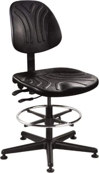 Bevco - 21 to 31" High Adjustable Chair - 27" Wide x 27" Deep, Polyurethane Seat, Black - Apex Tool & Supply