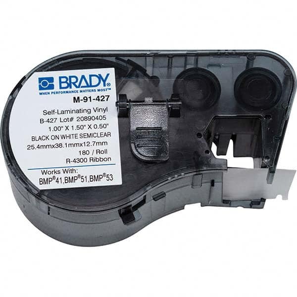 Brady - 1/2" x 1" Black Vinyl Cartridge - Apex Tool & Supply