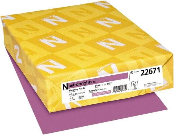 Neenah Paper - 8-1/2" x 11" Planetary Purple Colored Copy Paper - Use with Laser Printers, Copiers, Inkjet Printers - Apex Tool & Supply