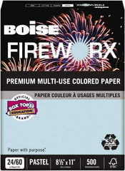 Boise - 8-1/2" x 11" Bottle Rocket Blue Colored Copy Paper - Use with Laser Printers, Copiers, Inkjet Printers - Apex Tool & Supply