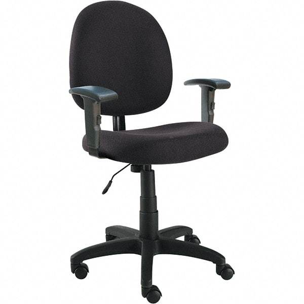 ALERA - 41-1/8" High Adjustable Chair - 25-1/4" Wide x 25-1/4" Deep, 100% Acrylic Fabric Seat, Black - Apex Tool & Supply