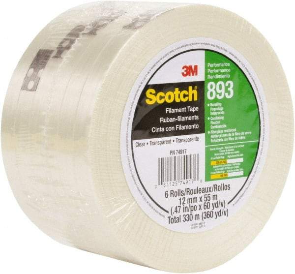 3M - Filament & Strapping Tape Type: Filament Tape Color: Clear - Apex Tool & Supply