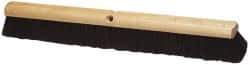 Ability One - 18" Smooth Surface Polyester/Tampico Push Broom - 3" Bristle Length, Wood Block, Threaded Handle Connection - Apex Tool & Supply