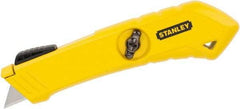 Stanley - Springback Safety Cutter - 2-29/64" Blade, Yellow Zinc Handle, 1 Blade Included - Apex Tool & Supply