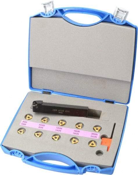 Hertel - External Thread, 3/4" Shank Width Indexable Threading Toolholder - SER0750K16 Toolholder - Apex Tool & Supply