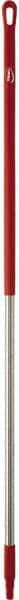 Vikan - 60 x 1-1/4" Stainless Steel Squeegee Handle - European Threaded Connection, Red - Apex Tool & Supply