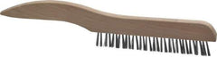 Osborn - 1 Rows x 16 Columns Steel Plater's Brush - 5" Brush Length, 10" OAL, 3/4" Trim Length, Wood Shoe Handle - Apex Tool & Supply