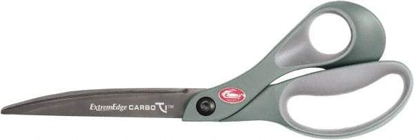 Clauss - 3 1/2" LOC, 9" OAL Carbonitride Titanium Steel Shears - Glass Filled Nylon Bent Handle, For Paper, Fabric - Apex Tool & Supply