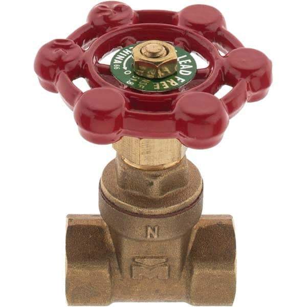 Value Collection - 1/4" Pipe, FNPT x FNPT Bronze Solid Wedge Gate Valve - 200 WOG, 125 WSP, For Use with Plumbing Application - Apex Tool & Supply